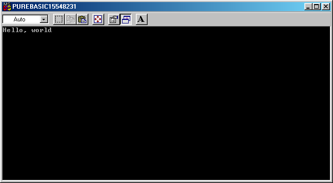 Sortie (Output) du premier programme exemple